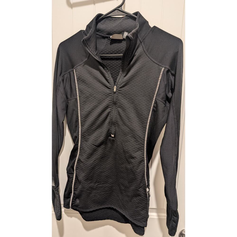 Athleta Women's Black 1/4 Zip Pullover Long Sleeve Athletic Top Size S